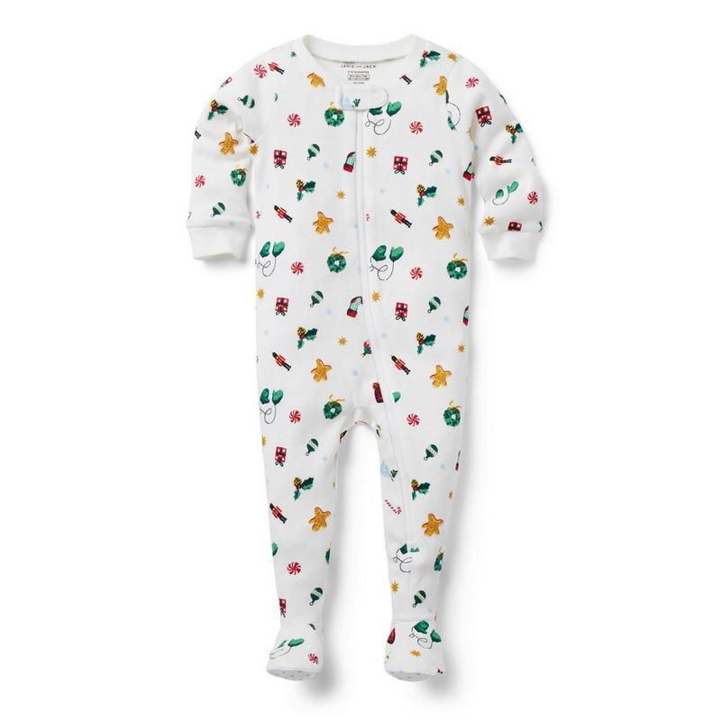 Baby Good Night Footed Pajama In Holiday Twinkle - Janie And Jack